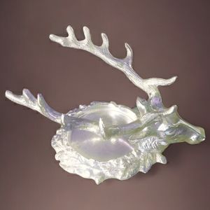 Department 56 Vtg Stag Head Candle/Wine Bottle  Holder